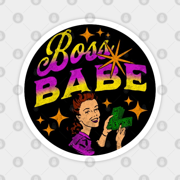 Funny Boss Babe Get Money Retro House Wife Magnet by TheCraftyDrunkCo